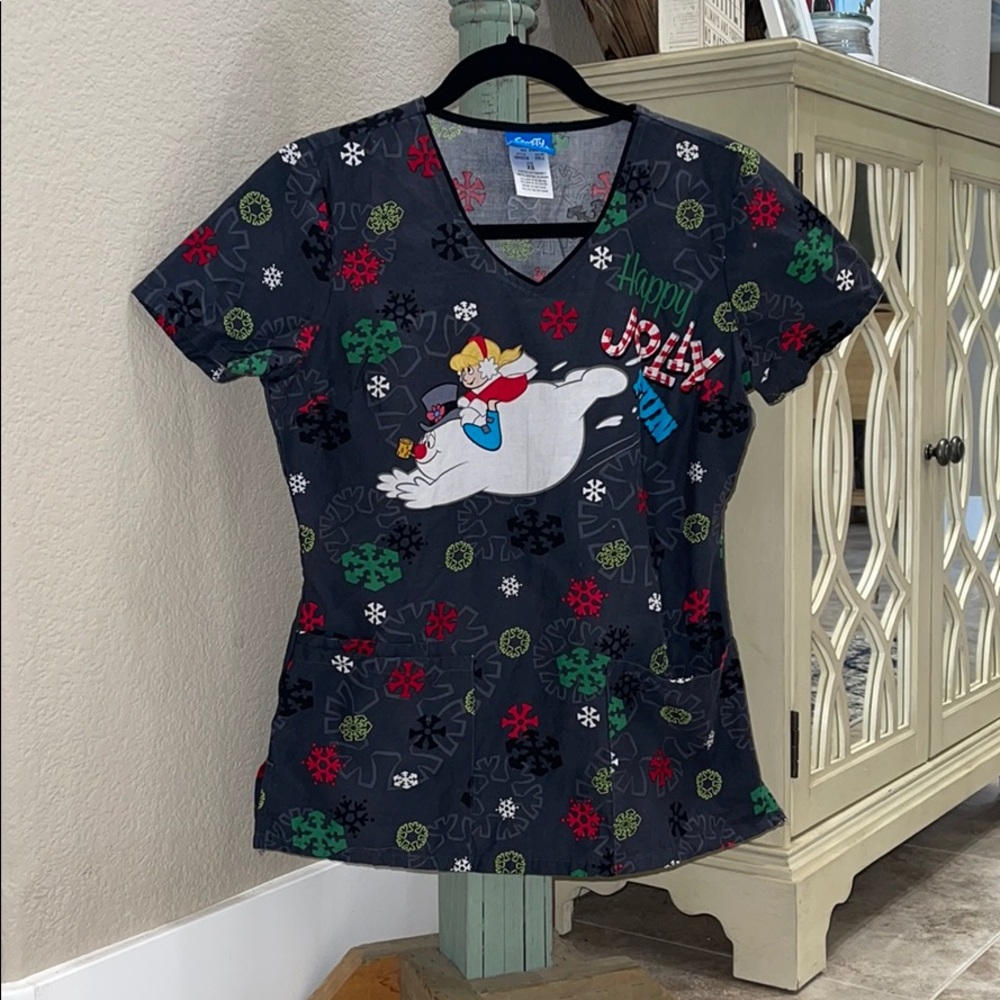 Christmas scrub top